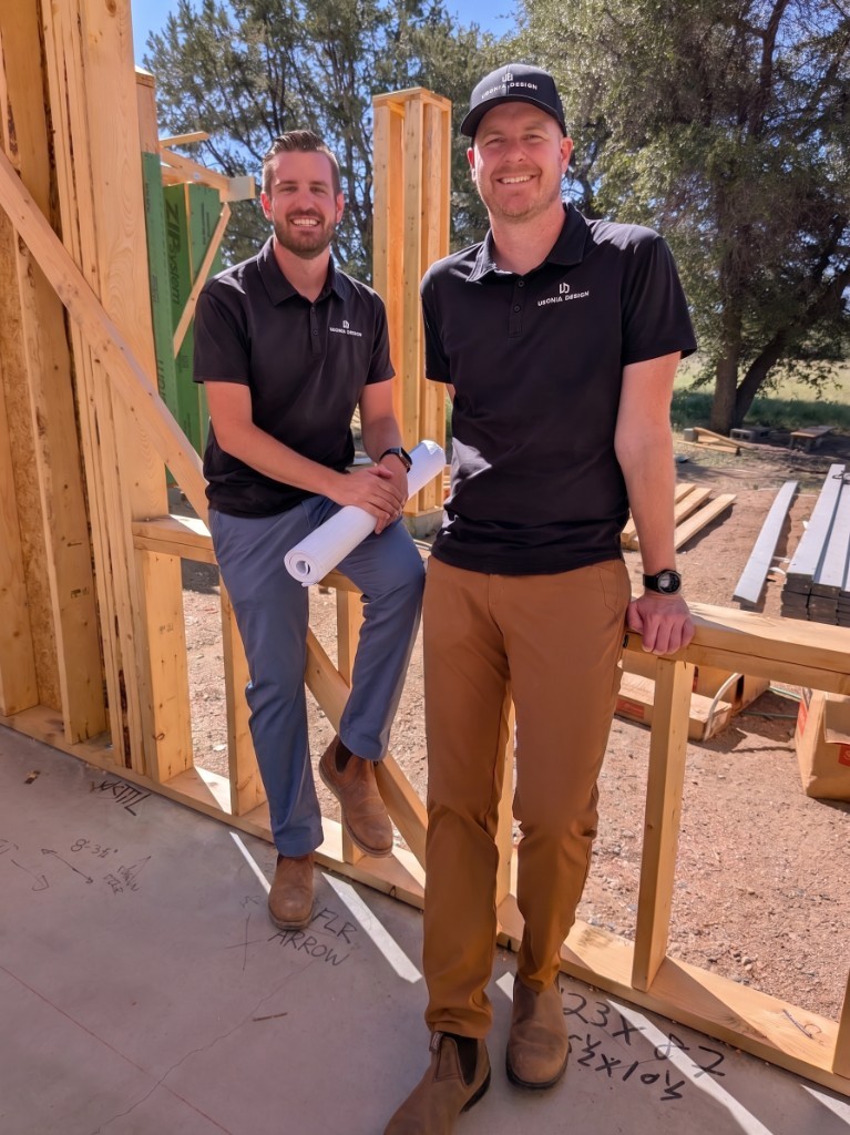 Chase and Jackson Beazer on a Usonia Design Build job site in Prescott AZ